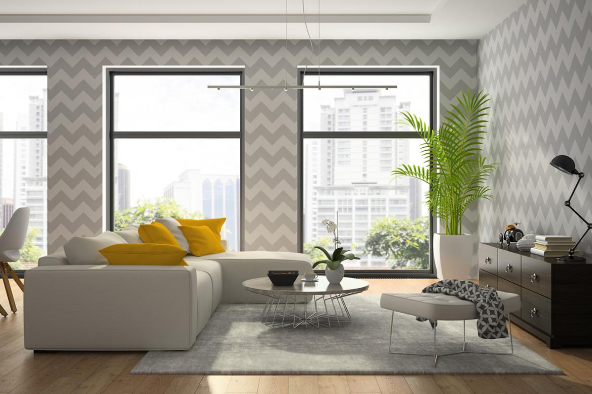 Obývačka s vliesovou tapetou