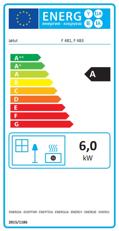 Jotul 481 energetický štítok krb-pec