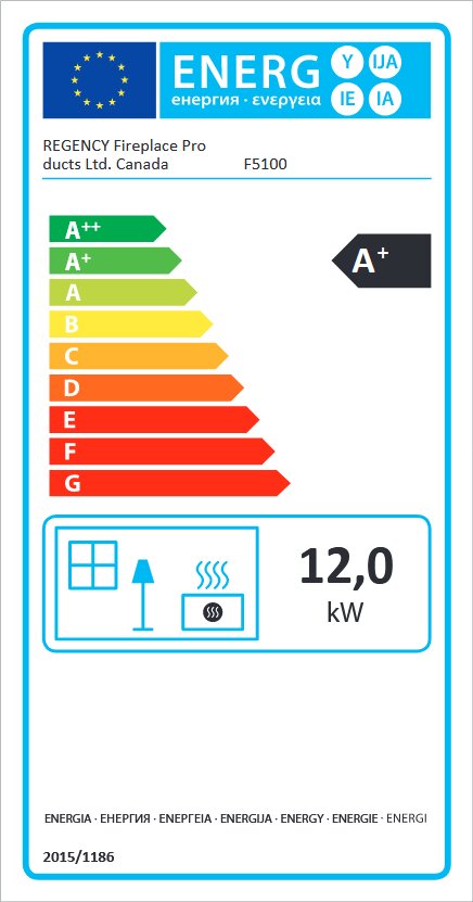 Regency F5100B energetický štítok krbyonline