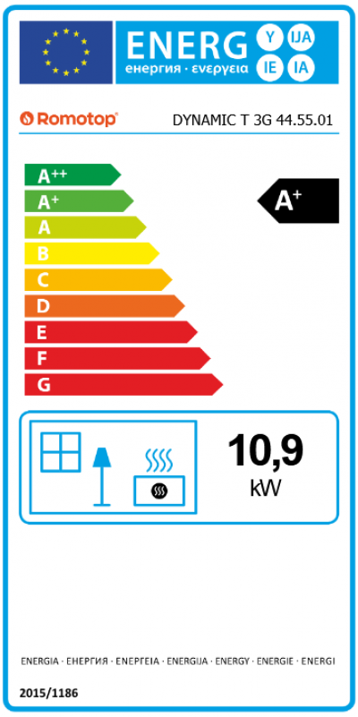 Romotop DYNAMIC T 3G 44.55.01 energetický štítok krbyonline