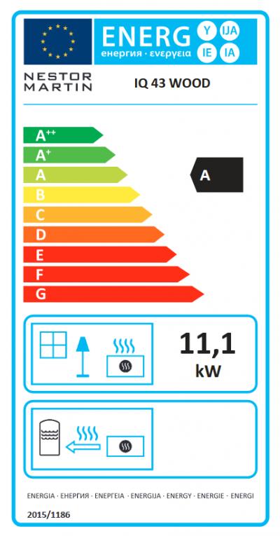 Nestor Martin IQ43 energetický štítok krb-pec