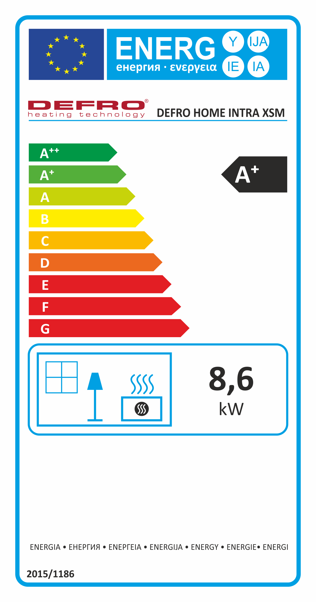 Defro Home Intra XSM energiafogyasztasi cimke kandalloshop