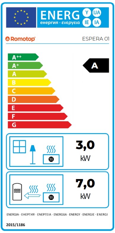 Romotop Espera 01 energetický štítok krb-pec