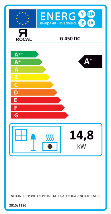 Rocal G450 DC energetický štítok krbyonline