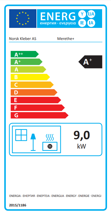 Norsk Kleber Merethe 110 energetický štítok krb-pec