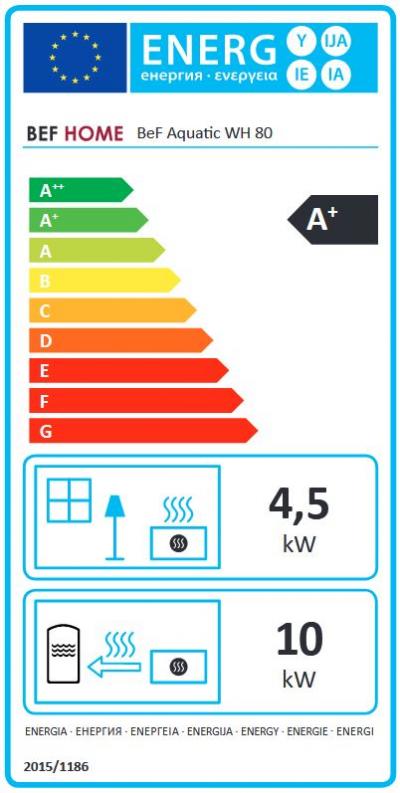 BeF Aquatic WH 80 energetický štítok krb-pec