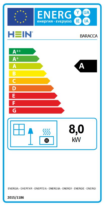 Hein BARACCA 4N energetický štítok krbyonline