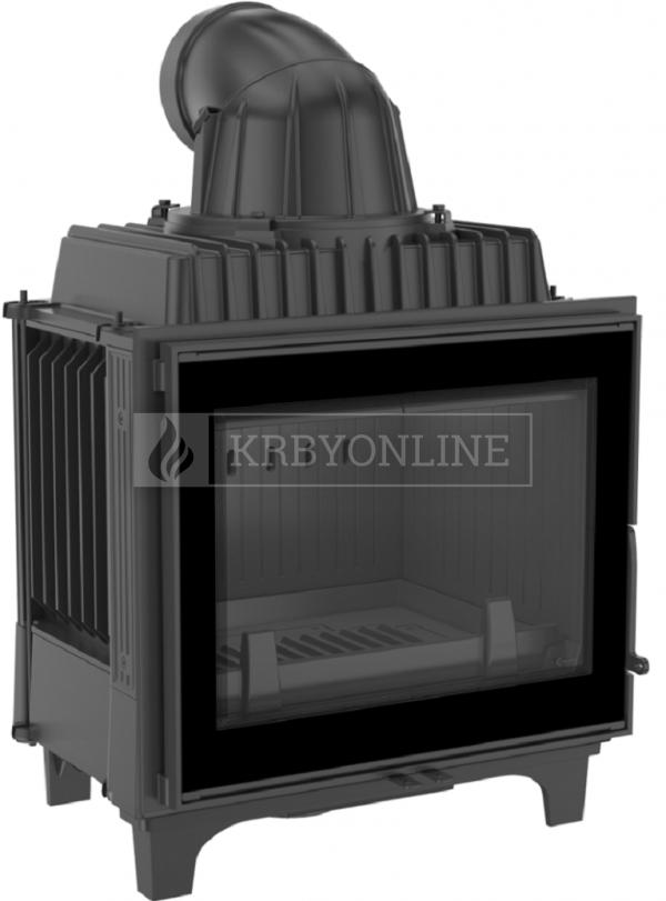 Kratki Franek 10 kW liatinový rovný krb s dizajnovým sklom krbyonline krby, kozuby