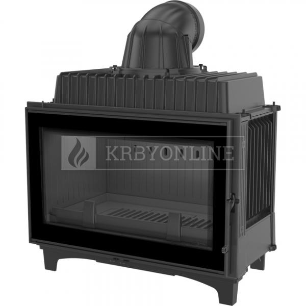 Kratki Franek 14 kW liatinový rovný krb s dizajnovým sklom krbyonline krby, kozuby
