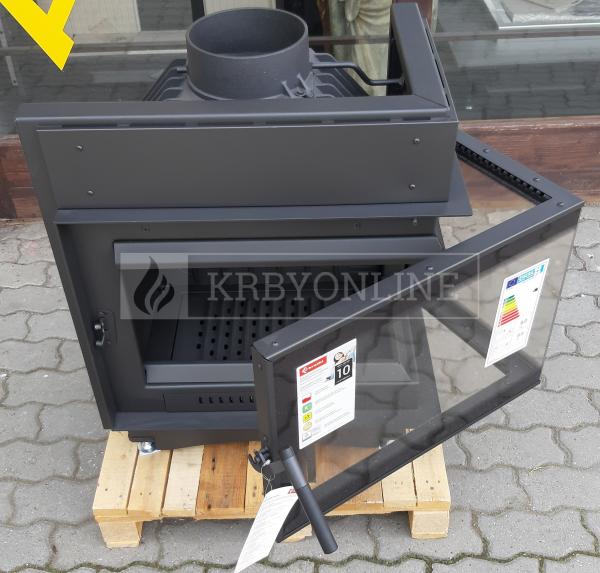 Kratki Maja 12 kW BS DECO P liatinová rohová krbová vložka s veľkým presklením krbyonline