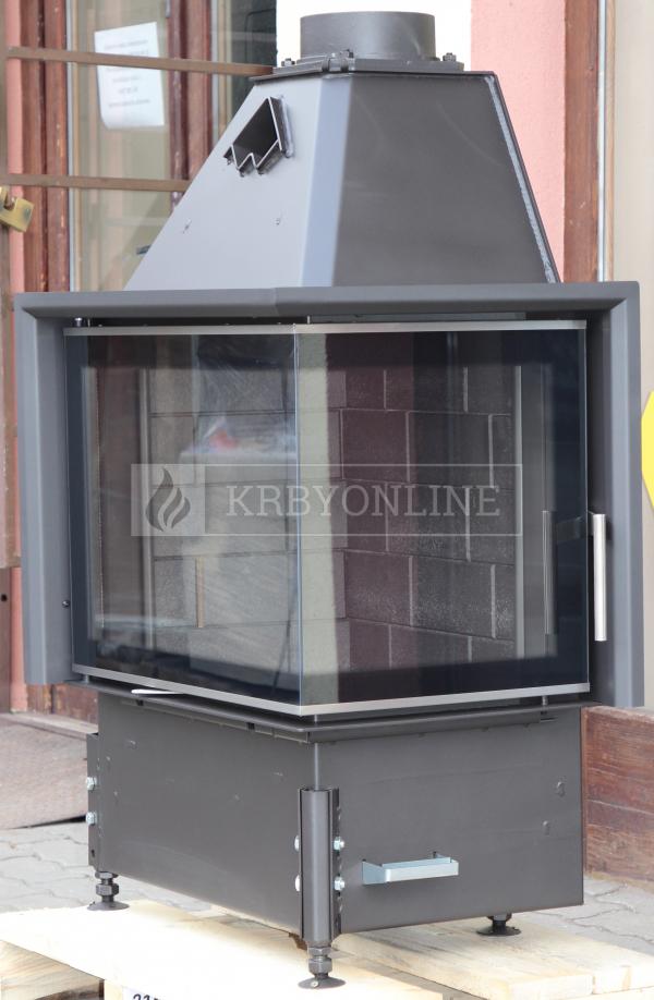 Kobok Chopok R90 67 LD 670/510-S/450P, RP2, SM, SO-lak čierny, KRO-R90-C 3S krbová vložka s deleným sklom krbyonline