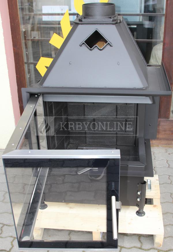 Kobok Chopok R90 67 LD 670/510-S/450P, RP2, SM, SO-lak čierny, KRO-R90-C 3S krbová vložka s deleným sklom krbyonline