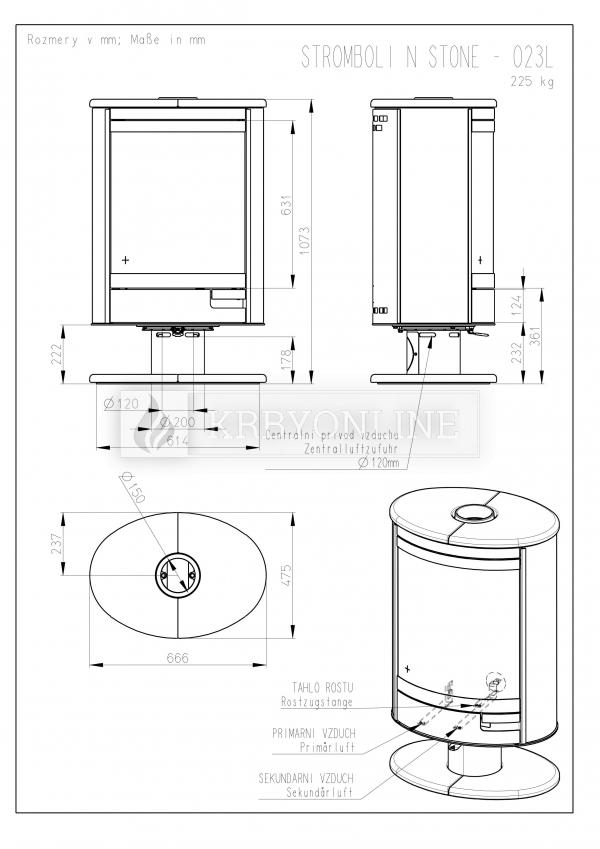 Romotop STROMBOLI N01 designové, otočné, kvalitné, oceľové kachle s mastencom krbyonline