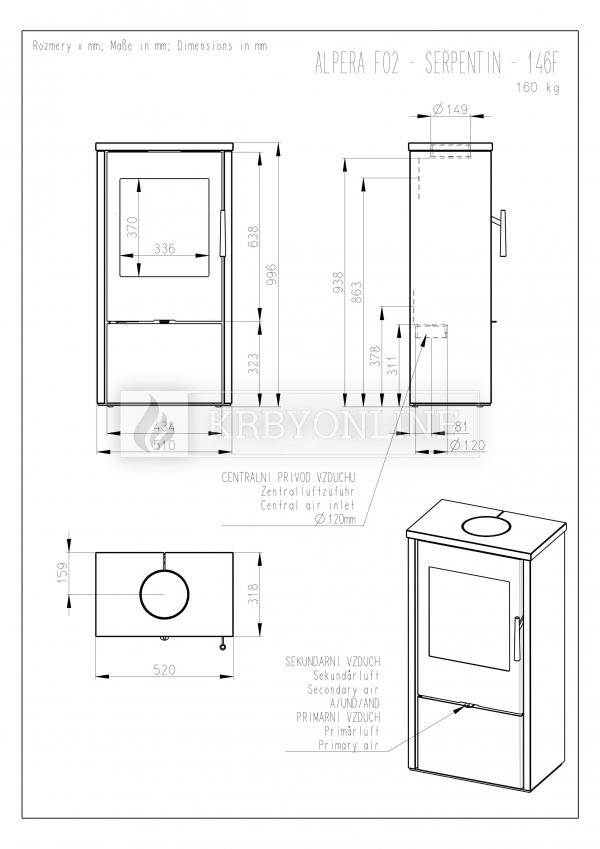 Romotop ALPERA F02 designové, kvalitné, oceľové krbové kachle s mastencom krbyonline