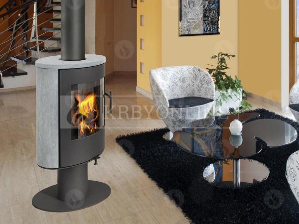 Romotop EVORA 02 T  mastenec, otočné, designové, kvalitné, oceľové krbové kachle  krbyonline