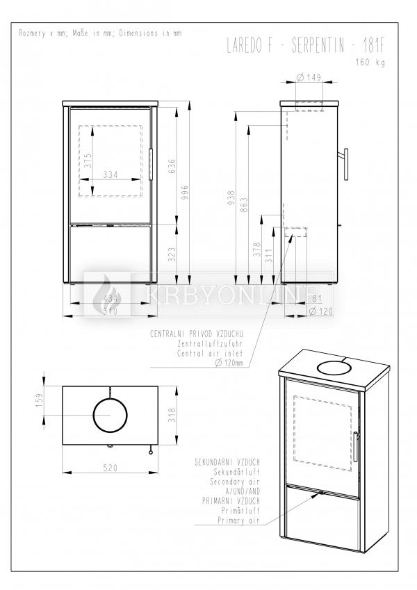 Romotop LAREDO F 02 mastenec, designové, kvalitné, oceľové krbové kachle  krbyonline