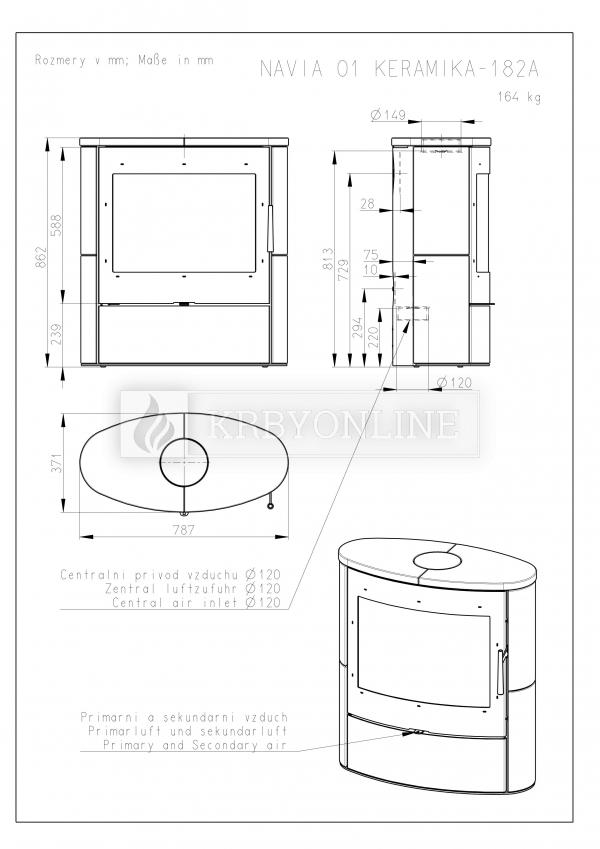 Romotop Navia 01 keramika, designové, kvalitné, oceľové krbové kachle so širokým presklením krbyonline