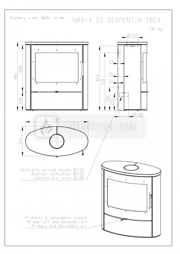 Romotop Navia 02 mastenec, designové, kvalitné, oceľové krbové kachle so širokým presklením krbyonline
