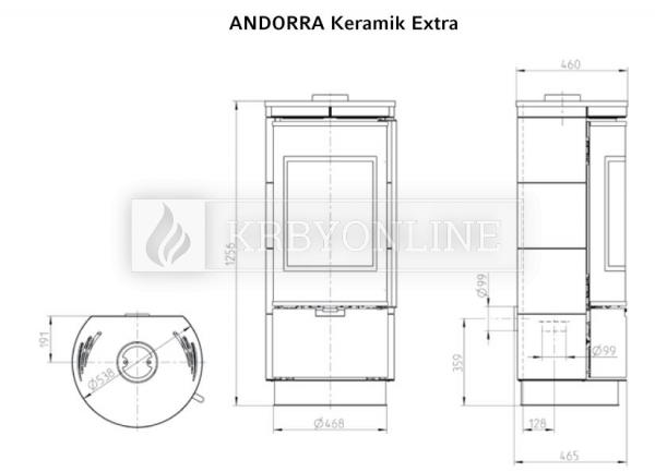 Thorma Andorra Keramik Plus čierna krbové akumulačné keramické kachle krbyonline