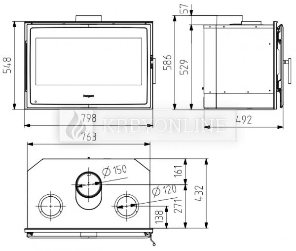 Hergóm NATURE 80 krbová kazeta s termostatickým diaľkovým ovládaním krbyonline