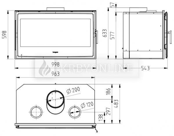Hergóm NATURE 100 krbová kazeta s termostatickým diaľkovým ovládaním krbyonline