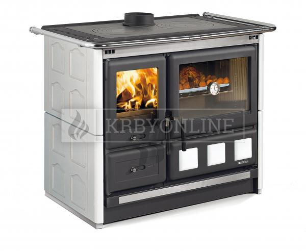 La Nordica Rosa XXL Majolica teplovzdušný keramický sporák s liatinovým ohniskom krbyonline