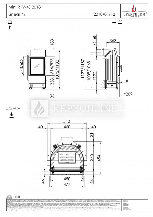 Spartherm Mini R1V 51 rovná oceľová krbová vložka krbyonline