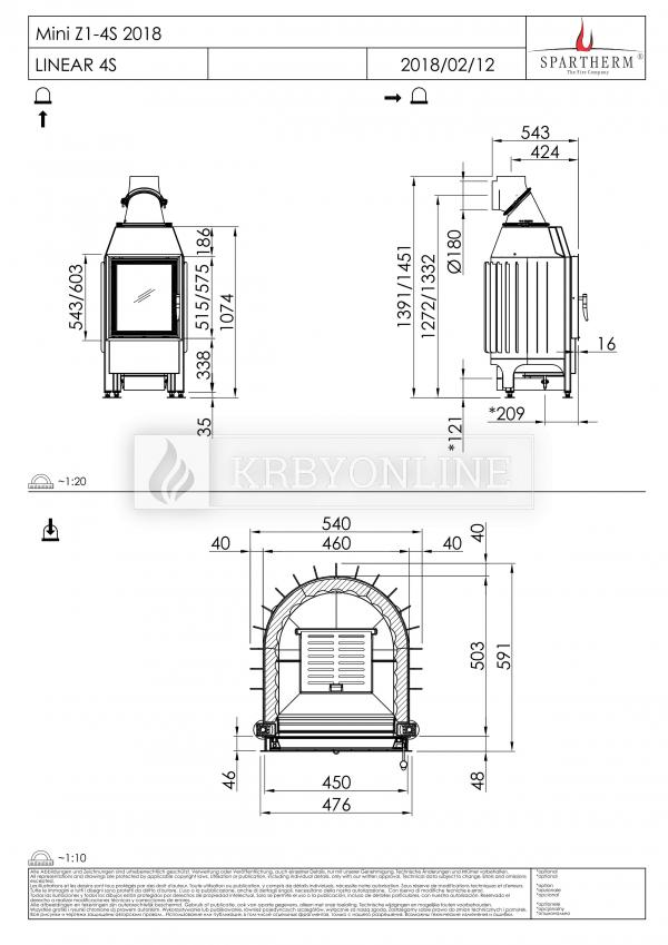 Spartherm Mini Z1 10kW 57 rovná oceľová krbová vložka krbyonline