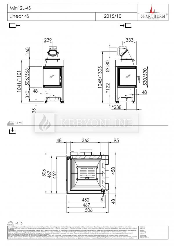 Spartherm Mini 2 L/R rohová oceľová krbová vložka krbyonline