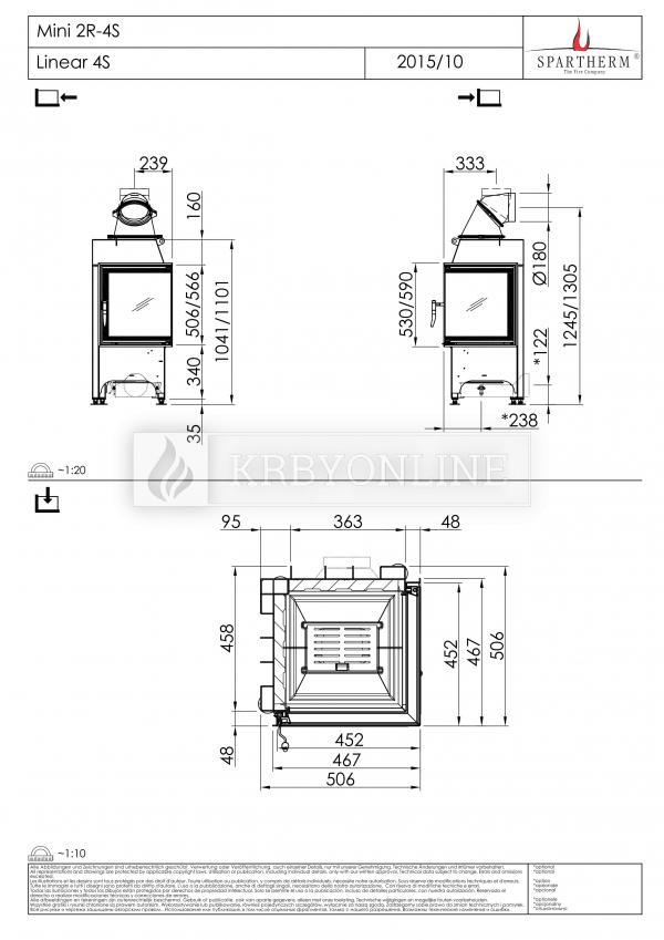 Spartherm Mini 2 L/R rohová oceľová krbová vložka krbyonline