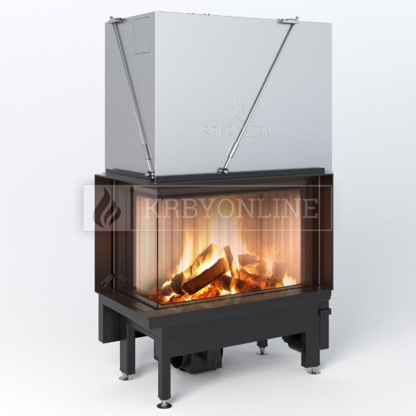 Spartherm Premium V 2LR 80h  rohová oceľová krbová vložka s výsuvnými dvierkami krbyonline