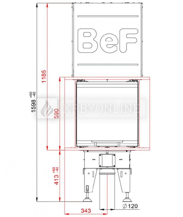 BeF Royal V 10 U teplovzdušná krbová vložka trojstranná s výsuvnými dvierkami krbyonline