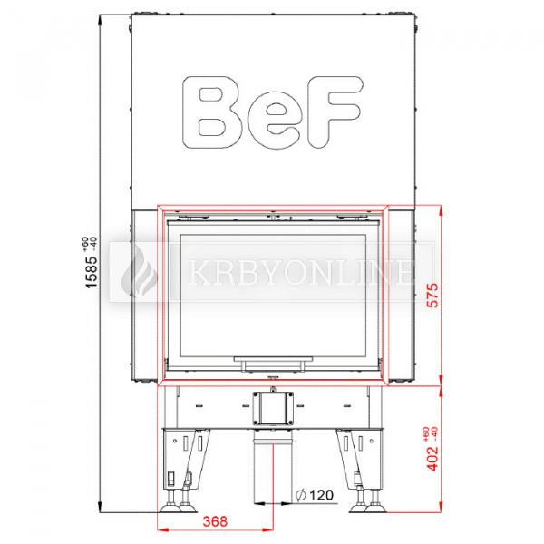 BeF Royal V 7 teplovzdušná krbová vložka rovná s výsuvnými dvierkami krbyonline