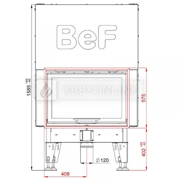 BeF Royal V 8 teplovzdušná krbová vložka rovná s výsuvnými dvierkami krbyonline