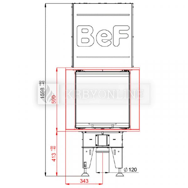 BeF Royal V 8 U teplovzdušná krbová vložka trojstranná s výsuvnými dvierkami krbyonline