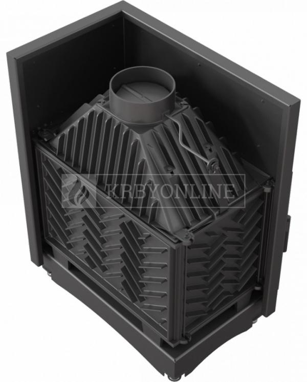 Kratki Oliwia P BS DECO teplovzdušná krbová vložka pravé bočné presklenie DECO sklo krbyonline