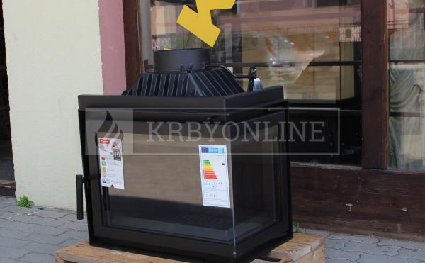 Kratki Simple BS P rohová teplovzdušná krbová vložka s deleným sklom pravé presklenie krbyonline