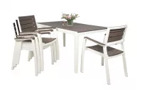 Keter Harmony záhradný nábytok biely/hnedý (4 stoličky + stôl)
