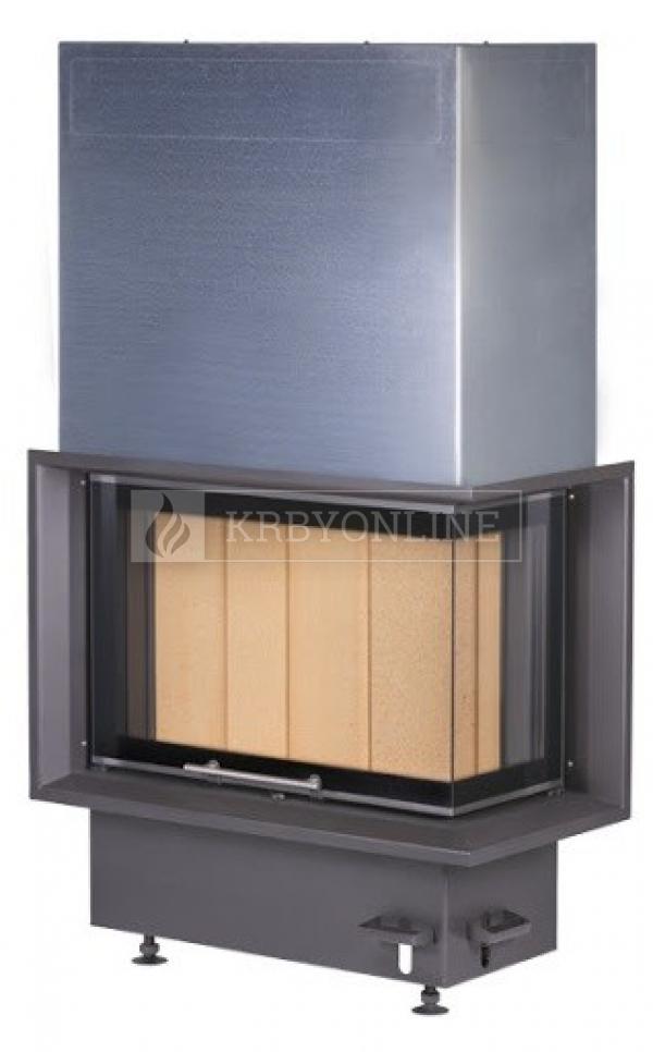 Kobok Kazeta R 90 S/380 VD L/P 720/450 510 570 teplovzdušná rohová krbová vložka s výsuvnými dvierkami krbyonline