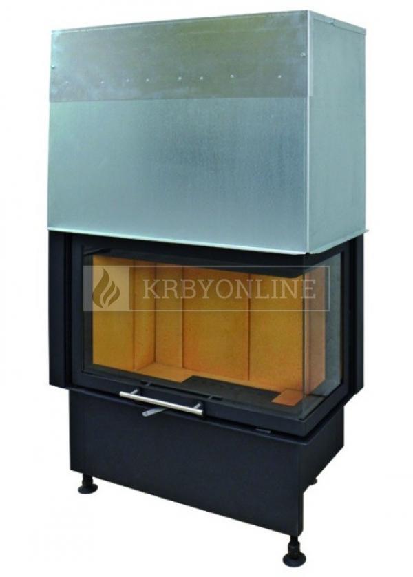 Kobok Kazeta R 90 S/380 VD L/P 720/450 510 570 teplovzdušná rohová krbová vložka s výsuvnými dvierkami krbyonline