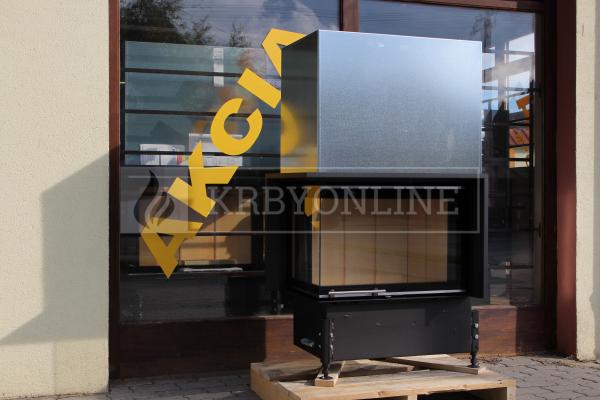 Kobok Kazeta R 90 S/380 VD L/P 780/450 510 570 teplovzdušná rohová krbová vložka s výsuvnými dvierkami krbyonline