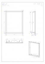 Krycí rámik 4-stranný plytký pre Romotop DYNAMIC 3G 38.50.01 - technický nákres krbyonline