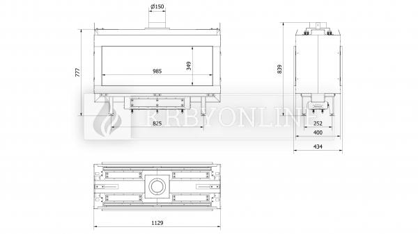 Kratki Leo 100 Tunnel plynová krbová vložka obojstranná krbyonline