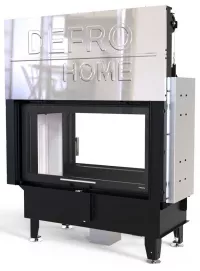 Defro Home Intra LA T G teplovzdušná krbová vložka s obojstranným rovným presklením a výsuvnými dvierkami