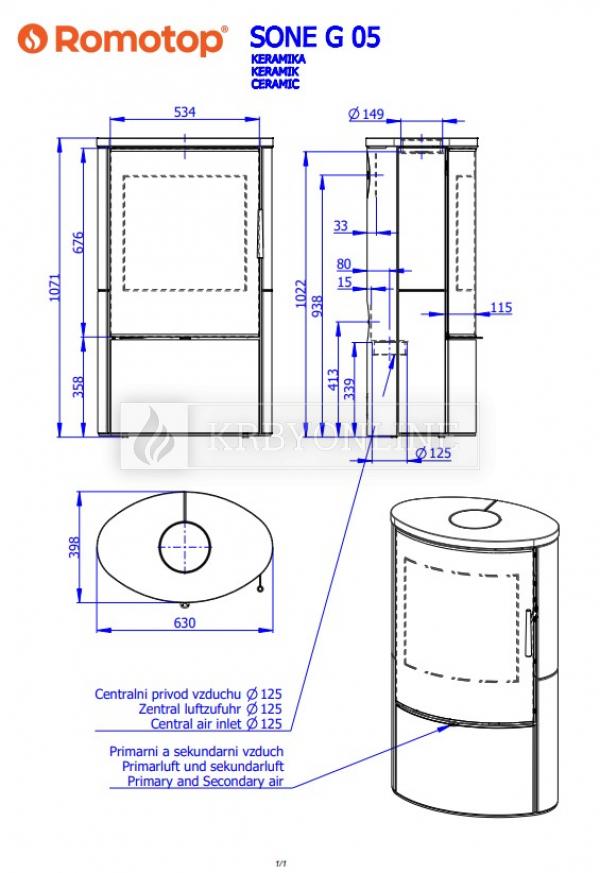 Romotop Sone G 05 keramické krbové kachle s dizajnovým sklom krbyonline