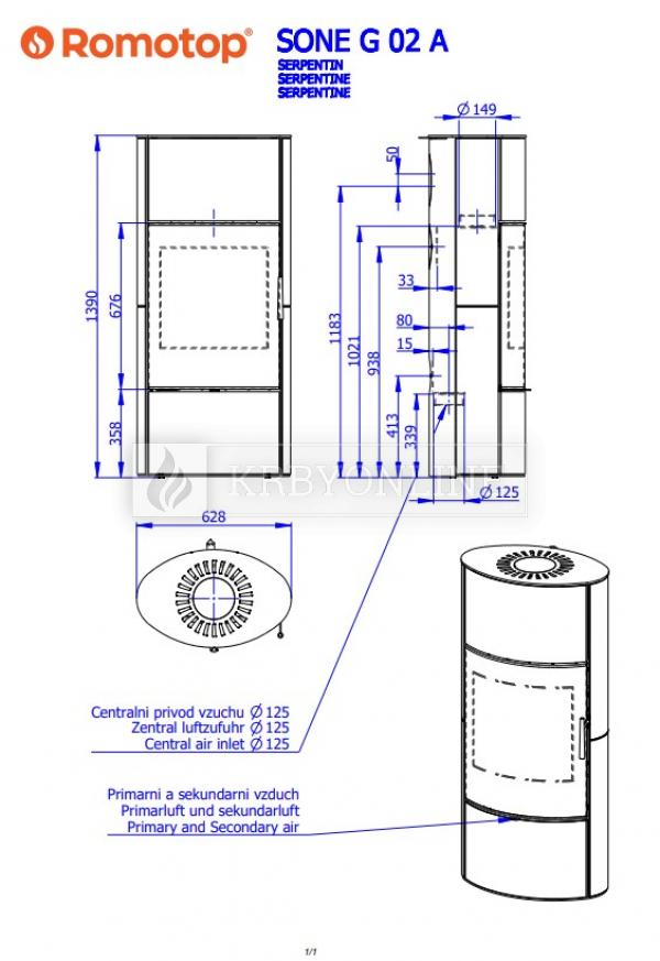 Romotop Sone G 02 A akumulačné krbové kachle s mastencovým obložením krbyonline