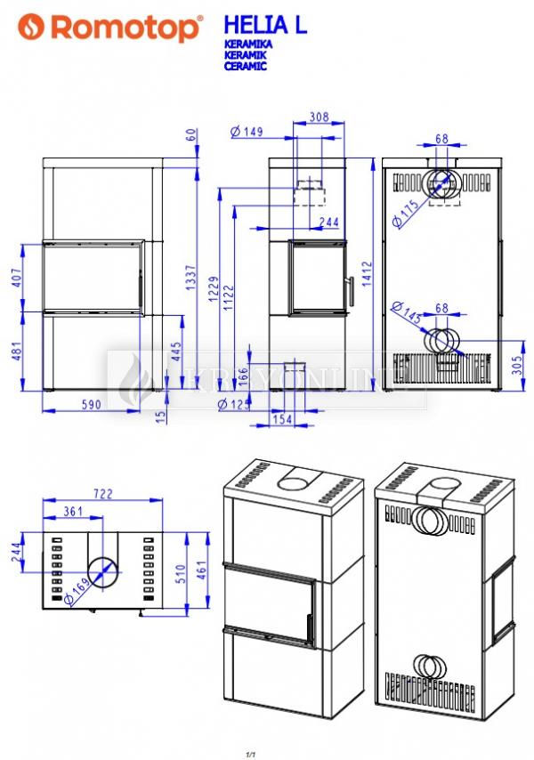 Romotop Helia L/R designové keramické krbové kachle krbyonline