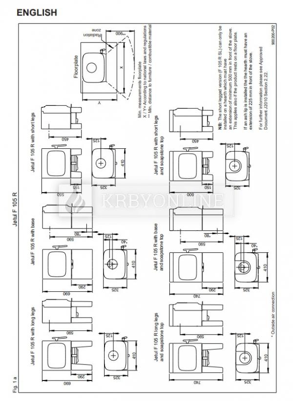 Jotul F 105 R B BP liatinové krbové kachle s podstavcom krbyonline