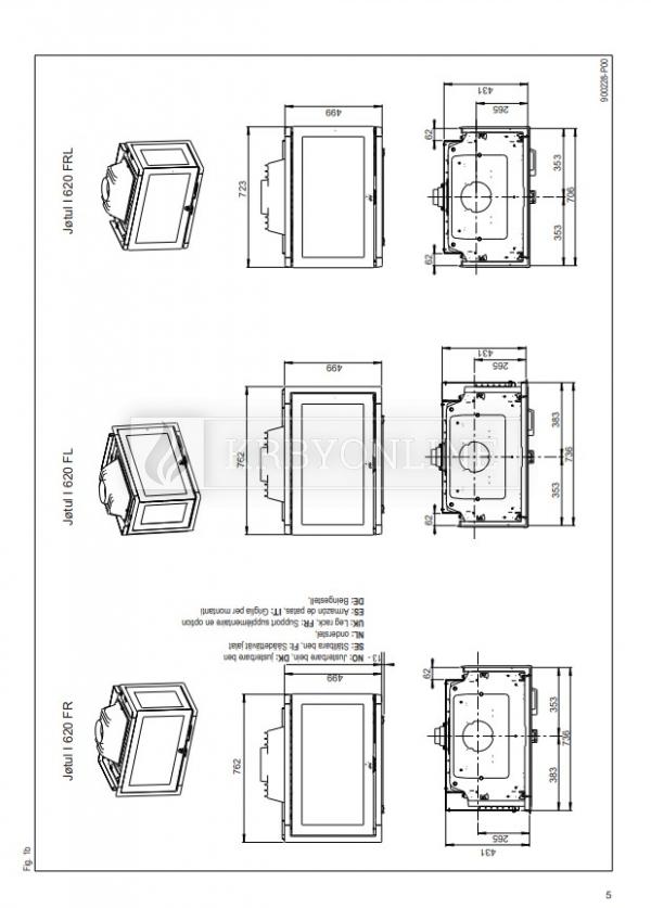 Jotul I 620 FL BP liatinová krbová vložka s teplovzdušným systémom krbyonline