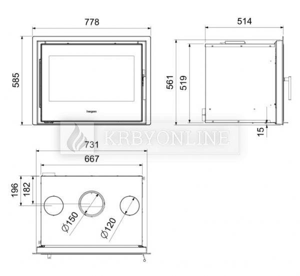 Hegóm C-16/70 rovná krbová vložka krbyonline